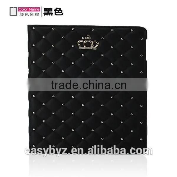 for Ipad 4/air/air 2/mini/mini 2 Quilted Crown Shape Case, With a Sleep Function Leather Shell, for Ipad Case photo-2