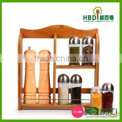 Best Selling New Item Bamboo Spice Rack With Pepper Grinder photo-5
