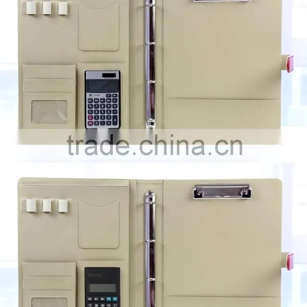 BWF- 14/15 Black /brown Leather Multi-function Manager Portfolio&a4 pu Leather Portfolio Folders&leather Portfolio Folder photo-5