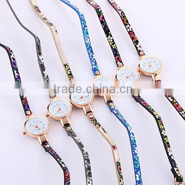 Fashion Rhinestone Small Floral Leather Watches 2016 photo-2