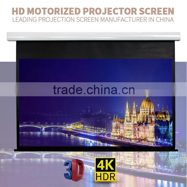 Electric Pull-down Projection Screen /wall or Ceiling Mounted Motorised Projector Screen for School Theather photo-2