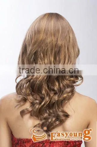 Custom Ladies New Hair Product, Long Curly Synthetic Lace Wigs Online photo-3