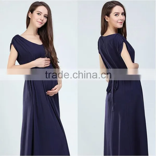 Long Breastfeeding Dress Maternity Clothes Fashionable photo-3