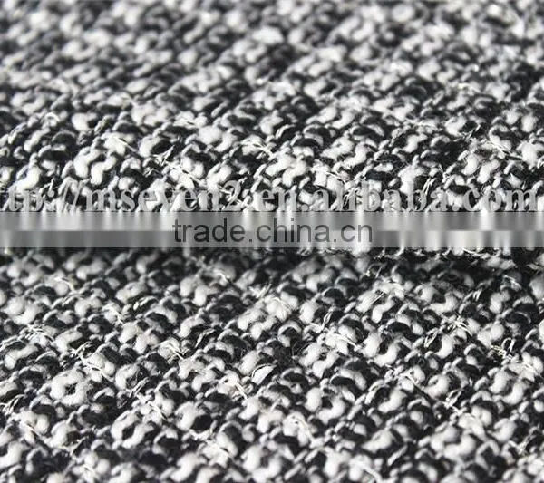 Wholesale Black/white Trendy Tweed Fabric, Fancy Thick Black White Plaid Fabric for Scarf photo-4