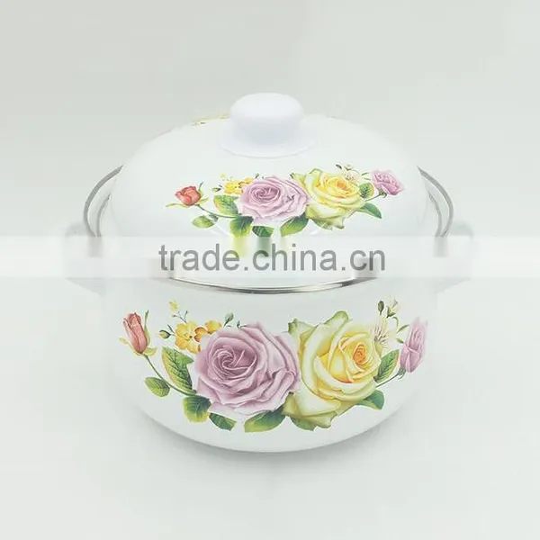 High Quality 16/18/20/22/24cm Straight Colorful Polka Dots Enamel Casserole With Glass Lid photo-6