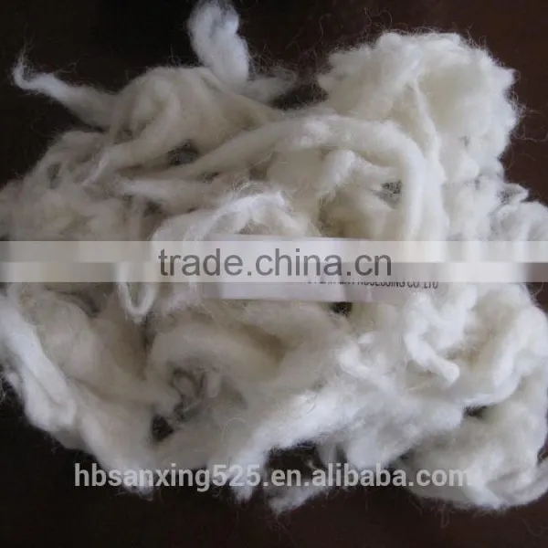 WOW!! Chinese Double-scoured Wool Noil, 20mic, 30-40mm, Good Raw White Color photo-2