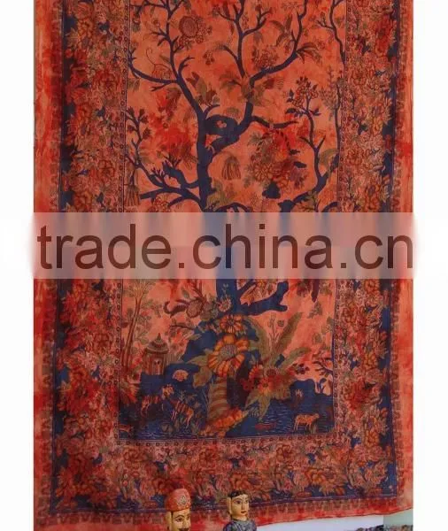 Tree of Life Tapestry Wall Hanging Twin Cotton Bedspread Bohemian Indian Tapestries Wholesale China Gift Decor Art photo-2