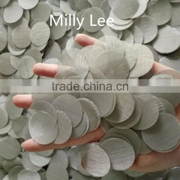 Spin Pack Filter Dia 10mm/ Stainless Steel Wovem Emsh Filters /dia 15mm Oil Filter Disc/Stamping Screen Wire Mesh Filter photo-2