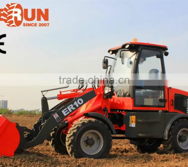 Everun Brand Farming Tools 1.0 Ton Compact Wheel Loader With Mixer Bucket photo-5