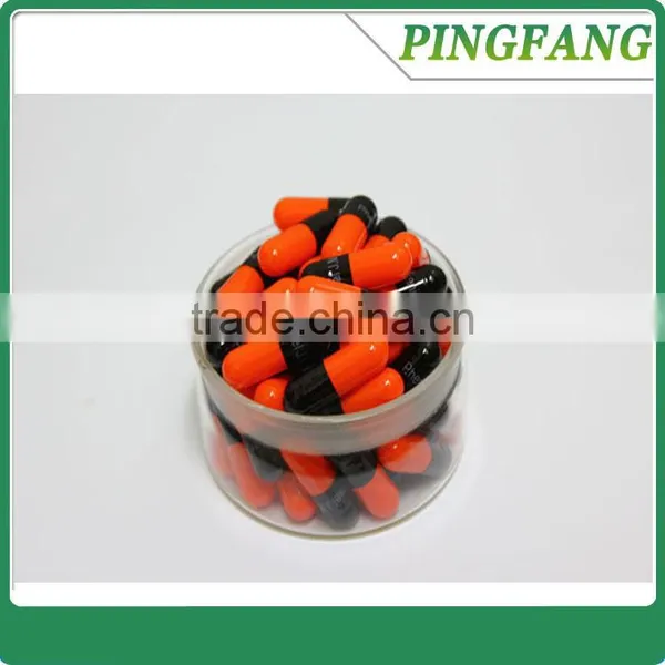 Top Quality Black and Orange Probiotics/energy/ Healthy Empty Capsule Size 00#,0#,1#,2#,3#,4#