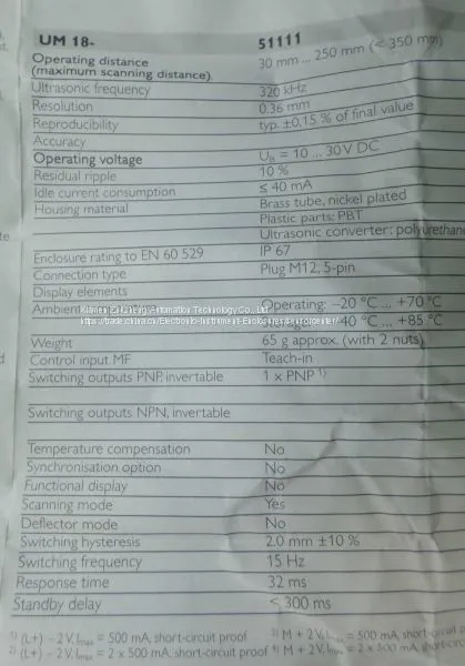Тип: sick WTB27-3P1111S06 Номер заказа: 1028442 Семейство продуктов: W27-3 Семейство продуктов: Фотоэлектрический датчик photo-3