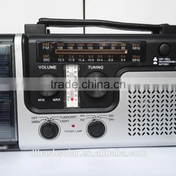 Portable AM/FM SW Weather Radio Solar/Dynamo Powered Flashlight photo-2