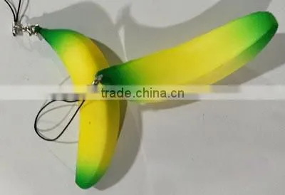 PU Banana Fruit Model Phone Bag Pendant Squishy Factory photo-2