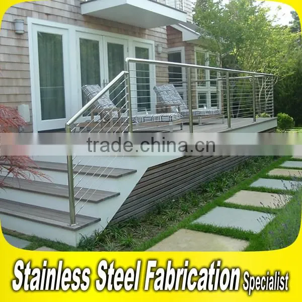 304 Stainless Steel Stair Railing Prefab Outdoor Metal Railing photo-6