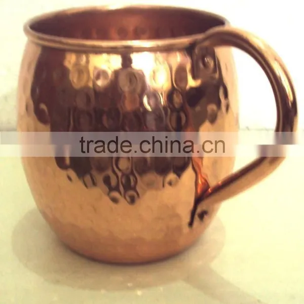 100% PURE COPPER FDA APPROVED HAMMERED BARREL DRINKING MUG WITH RIVETED HANDLE FOR MOSCOW MULE, VODKA photo-5