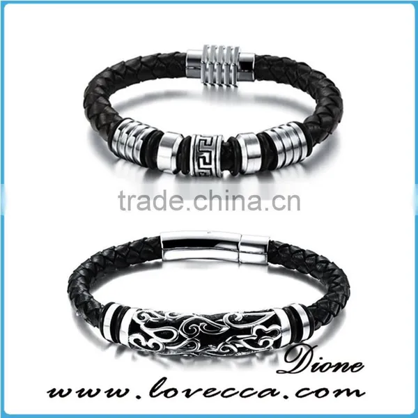 Leather Jewelry Wholesale Mens Black Wrap Leather Bracelet photo-3
