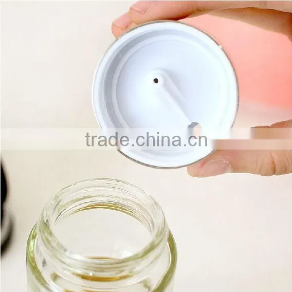 Clear Round Kitchen Glass Essential Oil Used Container Set With Metal Rack photo-4