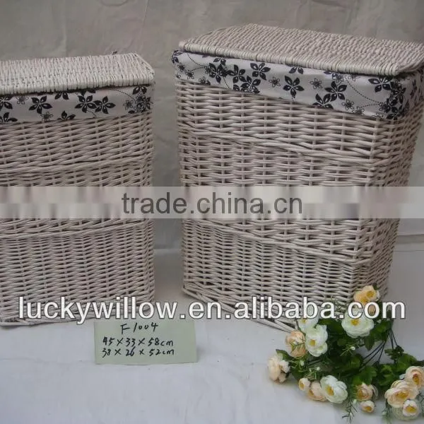 Homes Hand-Woven Willow Dirty Clothes Basket photo-2