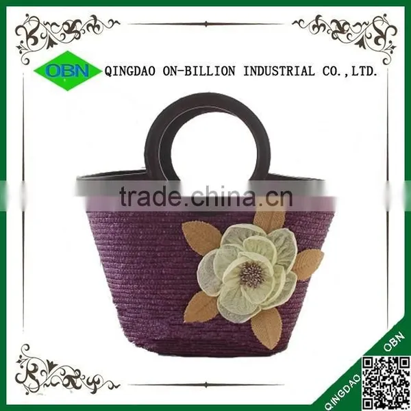 Wholesale Yellow Beach Wheat Straw Bag photo-6