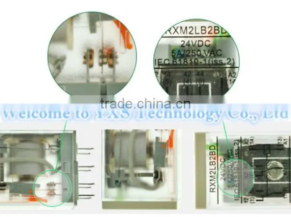 Relay DC24V 5A RXM2LB2BD Strip Lamps 8 Lead 2 on 2 off photo-3