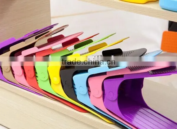 50% Space Saved Household Plastic Adjustable Shoe Stand Racks photo-4