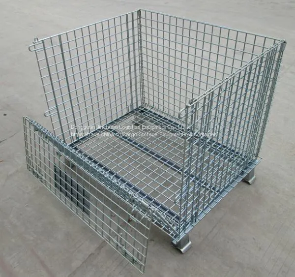 Industrial Wire Mesh Container Stackable Storage With Wheels