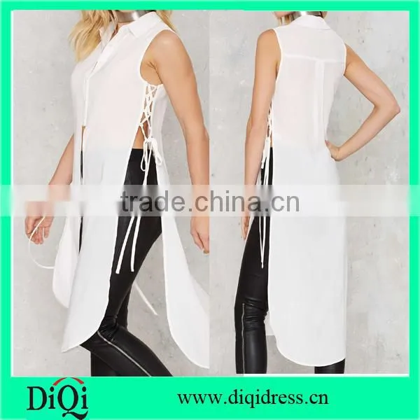 Women Maxi Tank Top Side Slip Open Crepe