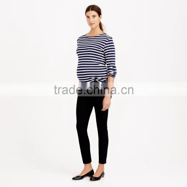 Striped Long Sleeves Maternity Tops