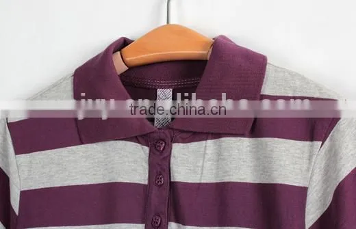 Cheapsale Sexy Fashion Ladies Tight Solid Stripe 100% Cotton Short Sleeve Polo Neck Casual Dress photo-2
