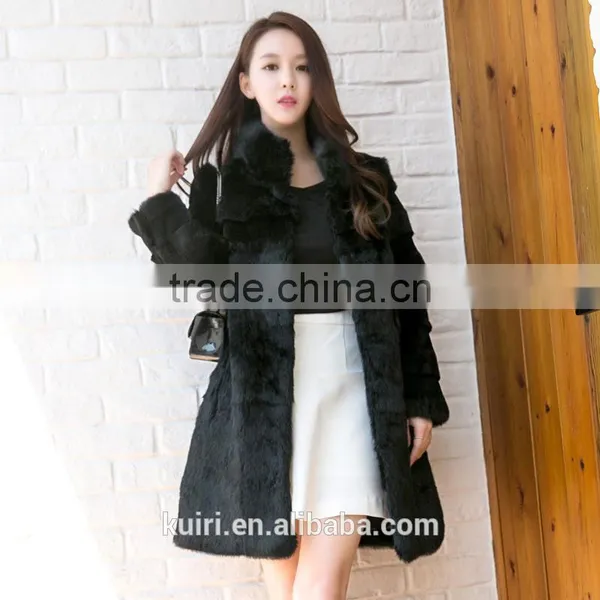 New Genuine Rex Rabbit Fur Women's Ultra Long Outerwear Fashion High Quality Fur Coats Fur Clothing photo-2