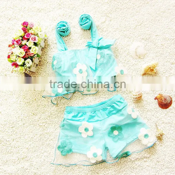 S31343W Fancy Flower Bikini Girls Photo Bathing Suit photo-2