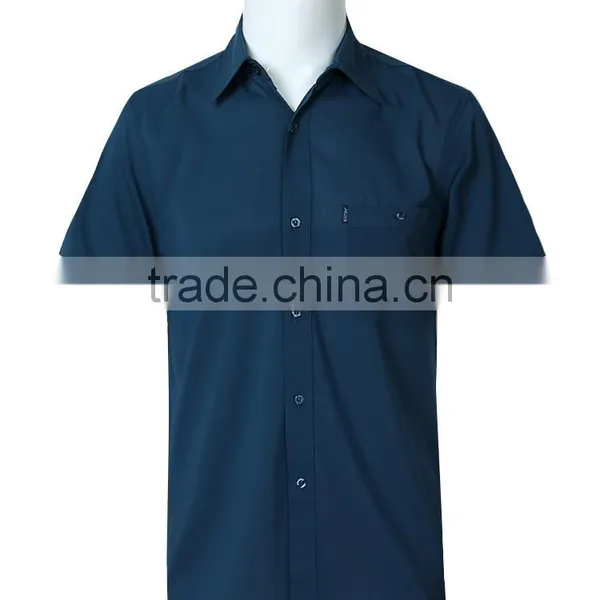 Juqian Custom High Quality Mens Plain Pure Soft Textile Cotton Colors Short Sleeve Work Shirt photo-3