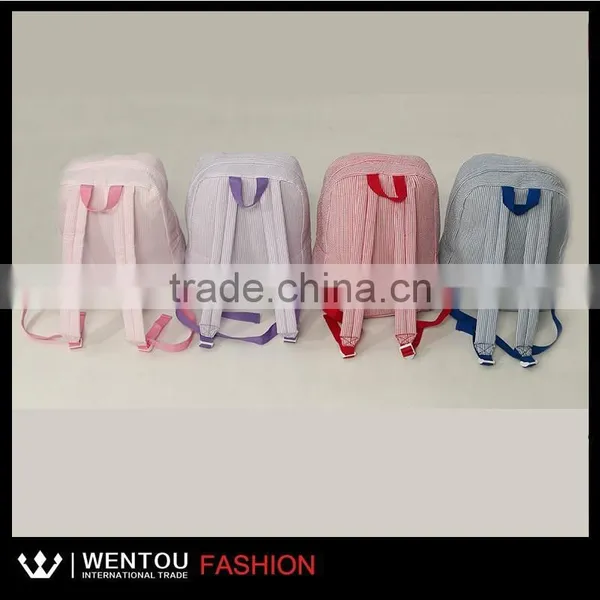 Wholesale Striped Fashion Toddler Seersucker School Bag photo-4