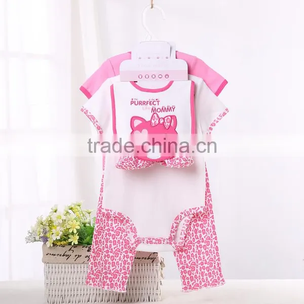 Girls Clothes Full Printing Wholesale Short Sleeve Baby Newborn Set photo-2