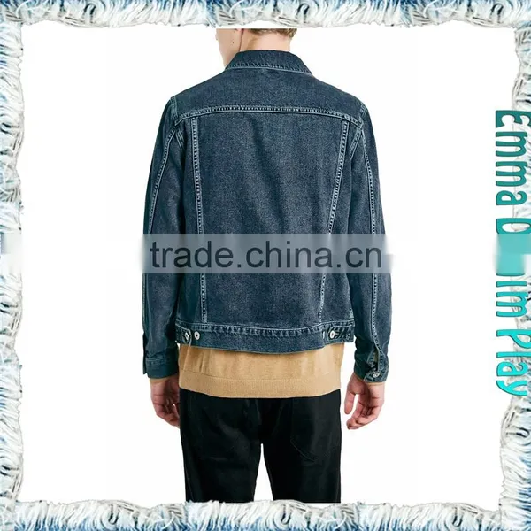 Euro Fashion Classic Casual Long Sleeve Dark Grey Men's Denim Jacket photo-2