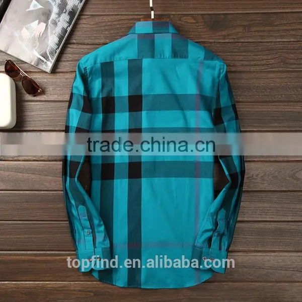 Best Price Bulk Wholesale Long Sleeve Check Pattern Bright Color Embroidered Shirt photo-2