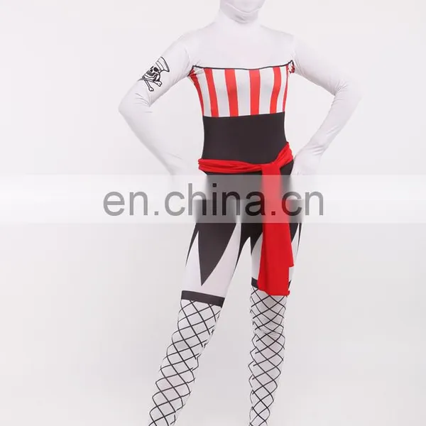 Full Body Spandex/Lycra Pirates Zentai Costume Cosplay Suit For Women