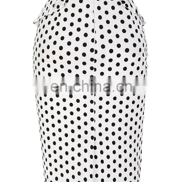 Grace Karin Occident Women's Hips-Wrapped Vintage Retro Cotton Polka Dots Skirt CL008928-9 photo-3