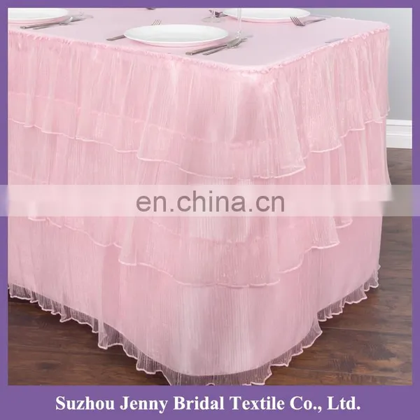 TS092A Wholesale Organza Fabric Latest Wedding Decoration Table Skirting photo-3