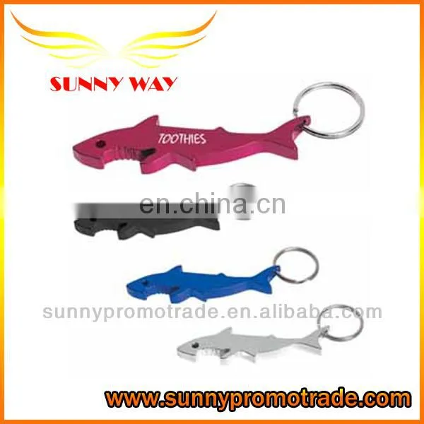 Fish Shape Aluminum Alloy Bar Beer Bottle Keychain