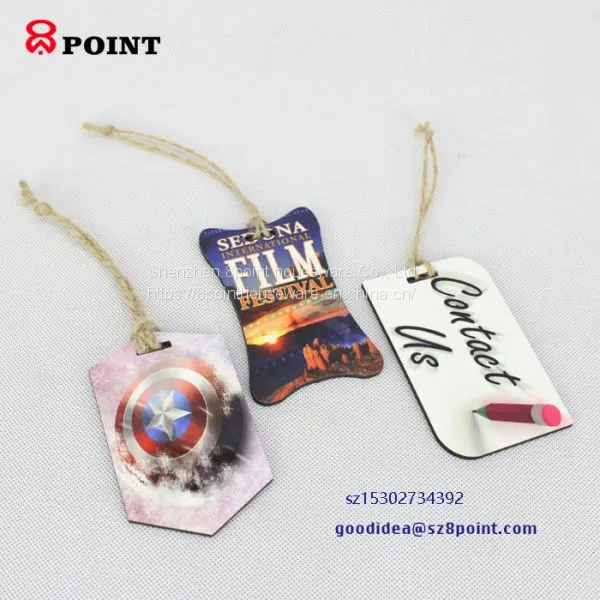 Sublimation MDF Luggage Tag Creative Printing Suitcase ID Travel Address Holder Boarding Tags Fun photo-3