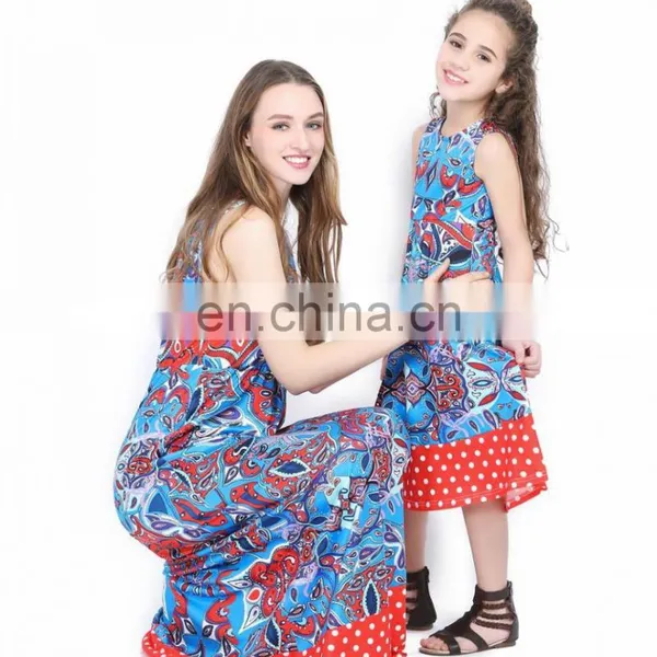 2019 New Vintage Print Clothes Women Long Dress Wholesale Mommy And Me Apparel (this Link for WOMAN) photo-4