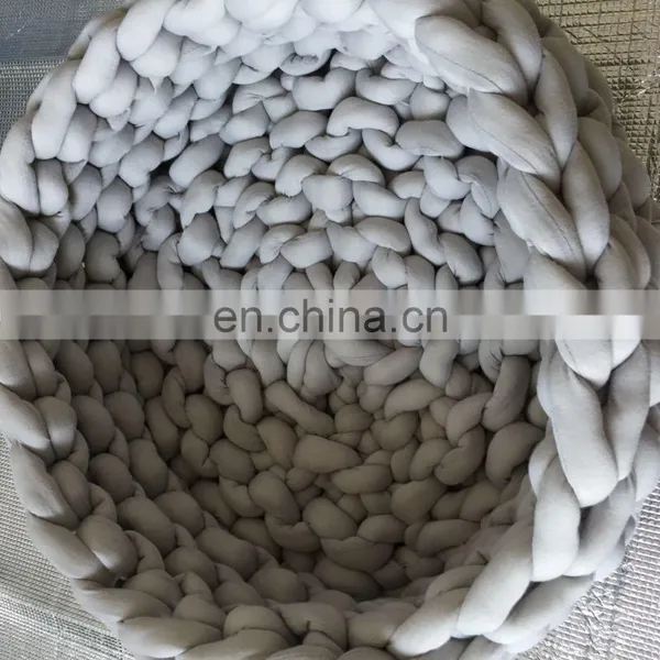 Braid Yarn Tube Yarn for Chunky Knit Cat Nest Grey Color photo-2