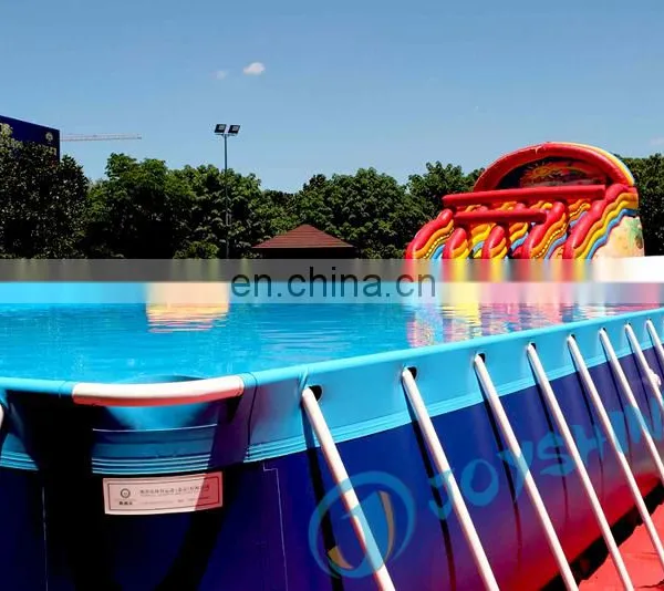 Large Above Ground Steel Metal Frame Swimming Pool Inflatable Water Slide Park Pool 10m 20m 50m photo-5