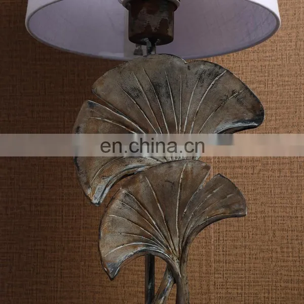 Factory Cheap Wholesale Light Fixtures Vintage Leaf Shape Bedroom Desk Lamp for Hotel Home photo-5