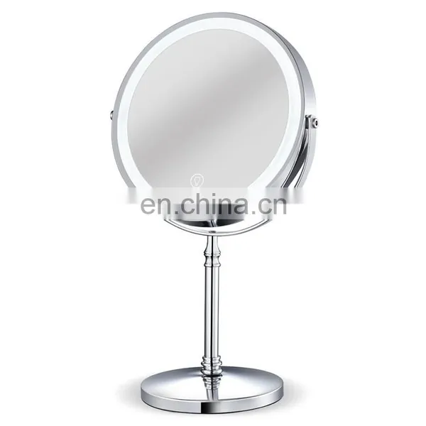 Wholesale 360 Degree 8 Inch LED Makeup Mirror Round Glass Mental Magnification Standing Make Up Mirror photo-3