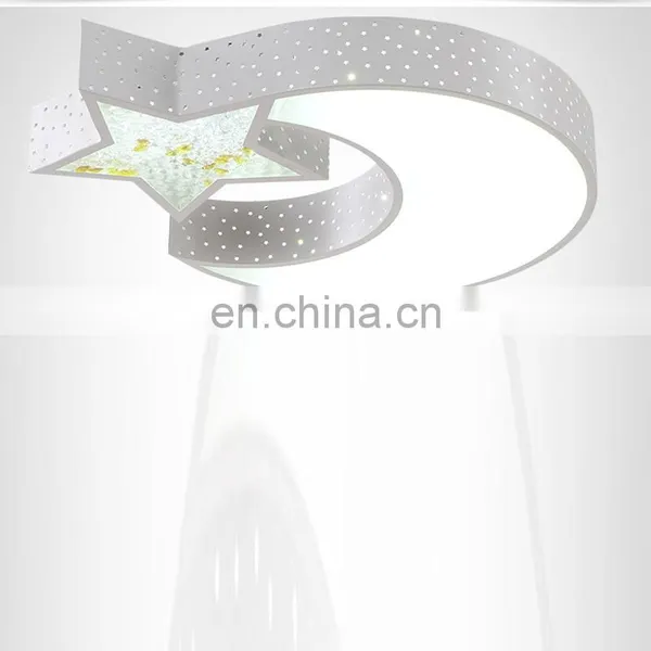 Creative Warm Room Living Room Bedroom Light Decorative Crystal Star Moon Led Ceiling Lamp for Children'S Room photo-6