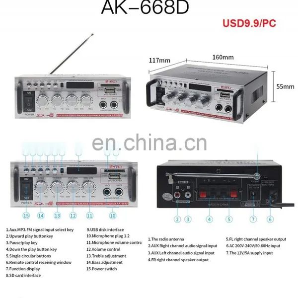 High Quality Audio Amplifier AK-002 Car Amps photo-2