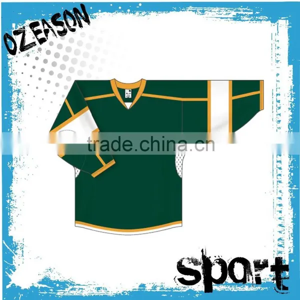 Custom Made Green Ice Hockey Jersey Wholesale Price photo-5