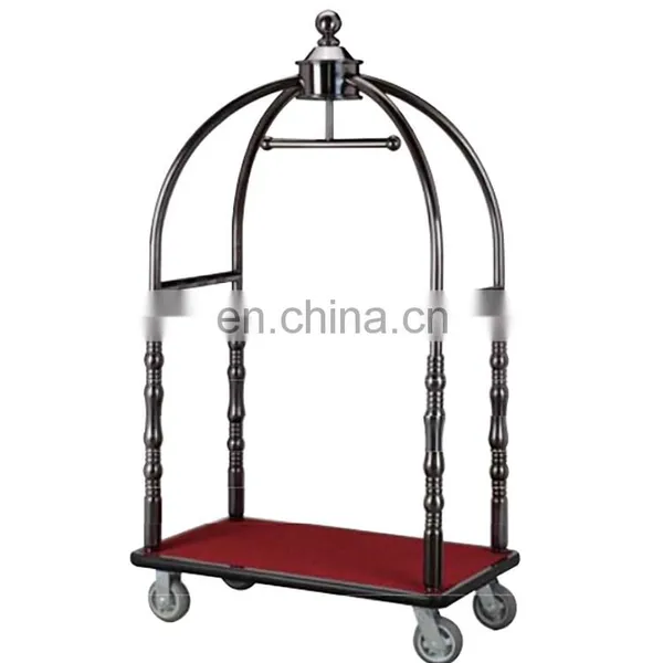 Sales Promotion Luxury 5 Star Lobby Luggage Cart Royal Polo Luggage Trolley/ Hotel Luggage Trolley Cart photo-3